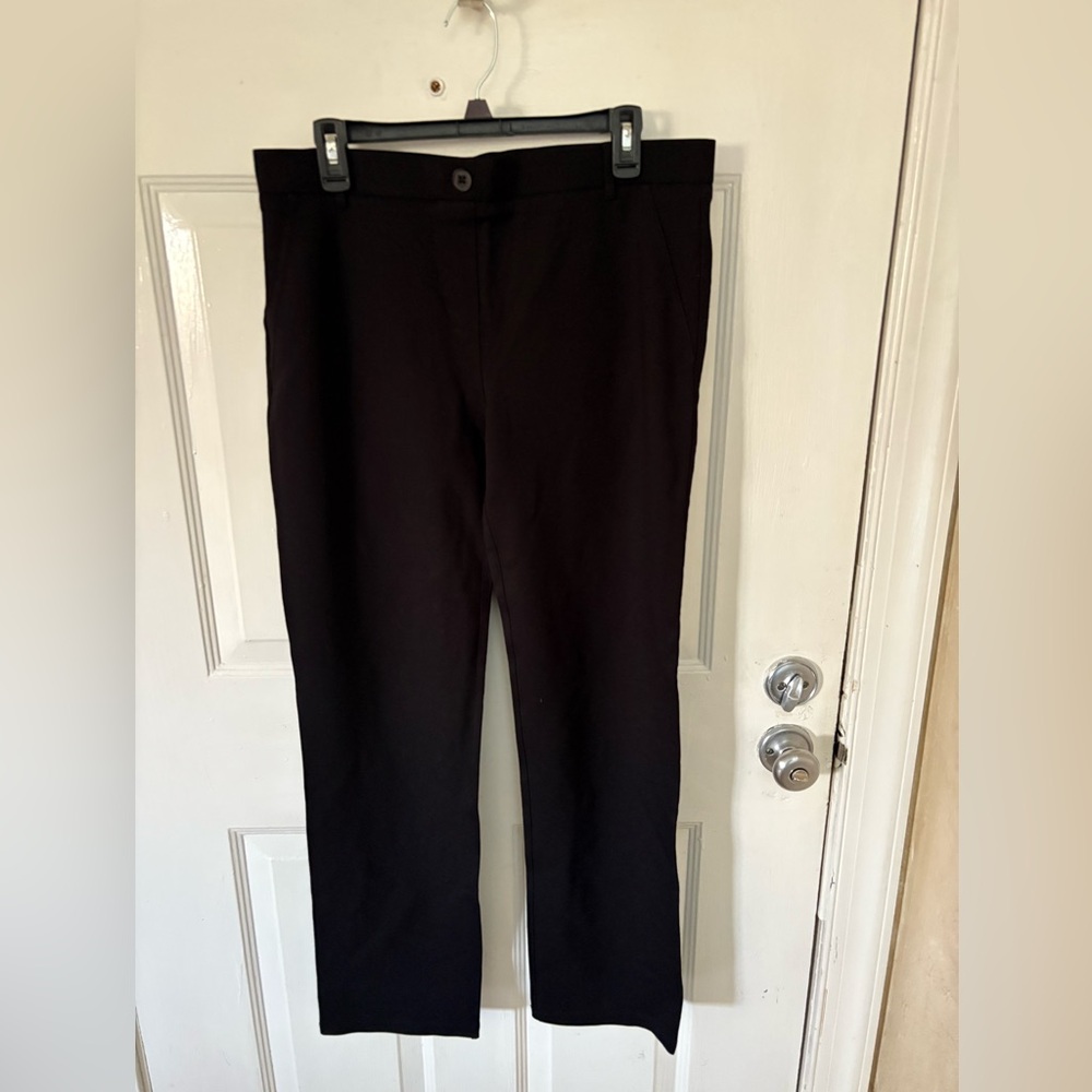 Betabrand Black Dress Pants Classic Straight-Leg